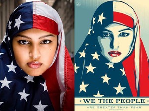 Cantik, Wajah Asli Hijabers Dalam Poster yang Dipakai Protes ke Trump