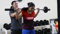 Seorang atlet mengikuti latihan fisik. Pool/dok. PBSI.