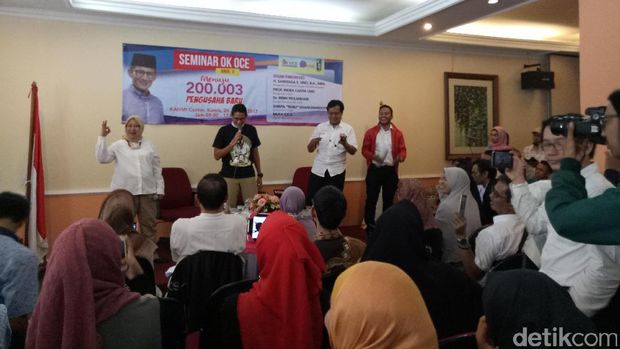 Sandiaga di seminar OK OCE / 