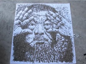 Red Hong Yi Bikin Potret Ai Weiwei dari 20 Ribu Biji Bunga Matahari