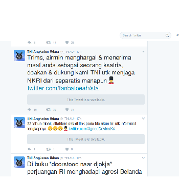 Admin TNI AU Kembali 'Gertak' Netizen Nyinyir di Twitter