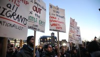 Aksi unjuk rasa tersebut berlangsung selama 3 jam dan berjalan damai. Spencer Platt/Getty Images.