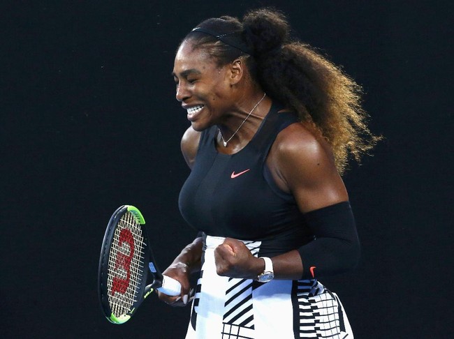 Tennis - Australian Open - Melbourne Park, Melbourne, Australia - 28/1/17 Serena Williams of the U.S. reacts during her Womens singles final match against Venus Williams of the U.S. .REUTERS/Edgar Su
