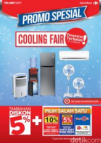Tambahan Diskon 5% Elektronik Pendingin di Transmart dan Carrefour