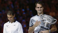 Duel Federer vs Nadal di Rod Laver Arena, Melbourne Park, tersebut menjadi final ke-9 antara mereka berdua di grand slam (REUTERS/Edgar Su).