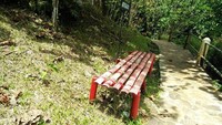 Kalau lelah traveler bisa berisitirahat dibeberapa tempat. Bangku bambu di bawah pohon rindang ini sudah disedikan bagi pengunjung (Bonauli/detikTravel)