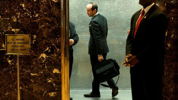 Stephen Miller saat di Trump Tower pada awal Januari lalu