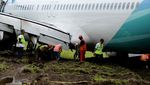 Pesawat Garuda yang Tergelincir di Adisutjipto Berhasil Dievakuasi