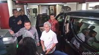 Direktur Utama Pertamina Dwi Soetjipto saat baru tiba di Kantor Kementerian BUMN