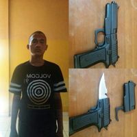 Mengaku Anggota PM, Satpam Ini Ditangkap Bawa Pisau Bentuk Senpi