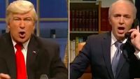 Alec Baldwin dan Beck Bennett memparodikan insiden telepon Donald Trump dan PM Australia Malcolm Turnbull