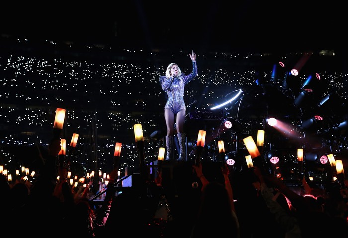 HOUSTON, TX - FEBRUARY 05:  Lady Gaga performs during the Pepsi Zero Sugar Super Bowl 51 Halftime Show at NRG Stadium on February 5, 2017 in Houston, Texas.  (Photo by Tom Pennington/Getty Images)