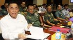Menhan, Panglima TNI dan DPR Bahas Program Kerja