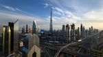 Lanskap Kota Dubai di Malam dan Siang Hari