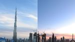 Lanskap Kota Dubai di Malam dan Siang Hari