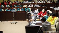 Para petinggi partai Partai Solidaritas Indonesia (PSI), Partai Idaman, Partai Berkarya, dan Partai Perindo memberikan masukan soal RUU Pemilu.