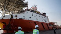 Kapal Malaysia tersebut bertolak dari negeri Jiran itu pekan lalu, dengan mengangkut 2.200 ton beras, bantuan medis dan pakaian. Di kapal tersebut, juga terdapat ratusan pekerja medis dan aktivis. Lauren DeCicca/Getty Images.