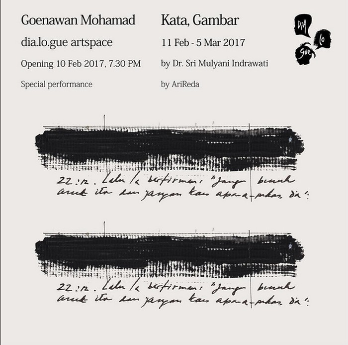 100 Karya Goenawan Mohamad Dipamerkan di Dia.Lo.Gue Artspace