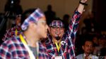 Pendukung Tiga Paslon Ramaikan Debat Terakhir