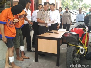 Perampas Motor Sport di Nganjuk Ditembak Kakinya