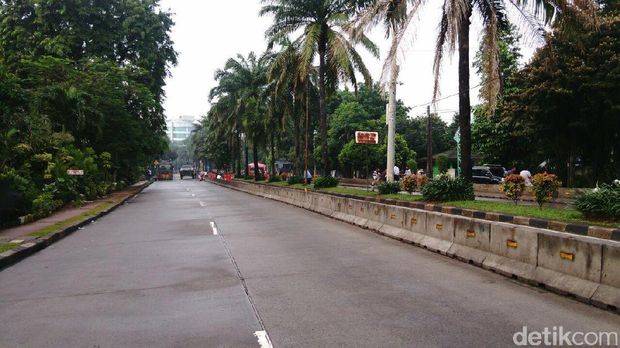 Lokasi di sekitaran Kementan masih sepi dari pendemo.