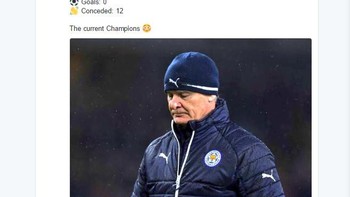 Beginilah prestasi payah Leicester tahun ini. Foto: Istimewa