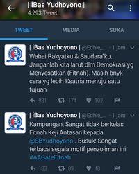 Cuitan Ibas di Twitter. 