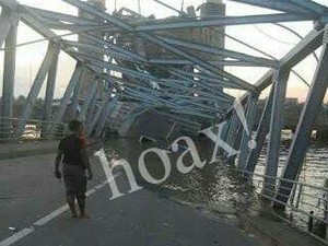 Foto Jembatan Runtuh Viral, Pemkab Lamongan: Itu Bohong!