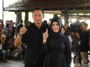 Temani Agus Nyoblos, Annisa Pohan Berhijab