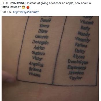 Tato Nama Siswa yang Dapat Beasiswa Akan Terukir di Tubuh Guru Ini