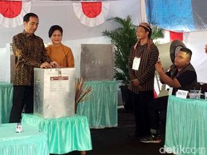 Presiden Jokowi Nyoblos di TPS 4 Gambir