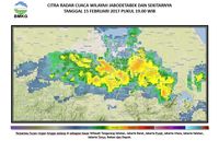 Jabodetabek Potensi Hujan Sedang-Lebat Malam ini
