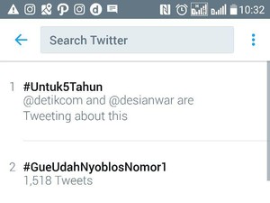 #Untuk5Tahun Menggema di Linimasa Twitter