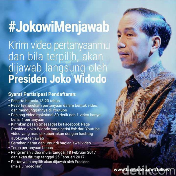 Jokowi Buka Tanya-Jawab #JokowiMenjawab via Video di YouTube