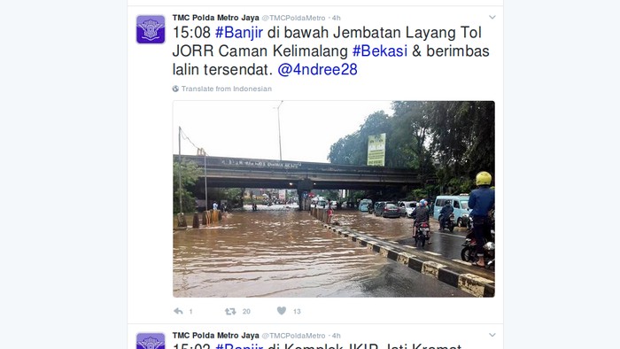 Kolong Tol JORR di Kalimalang Sempat Banjir, Lalin Jadi Tersendat