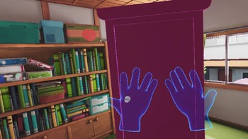 Pengguna bisa menggerak-gerakan tangan di dalam virtual reality. Hal ini berkat sensor yang dipasang mengelilingi area. Foto: screenshot YouTube