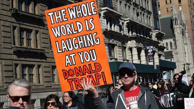 Unjuk rasa anti-Trump di New York 