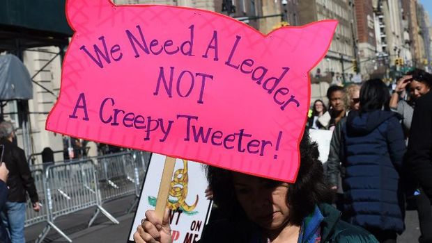Unjuk rasa anti-Trump di New York 