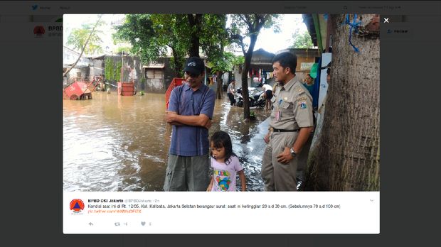 BPBD DKI: Banjir di Gunung Sahari dan Kemang Berangsur Surut