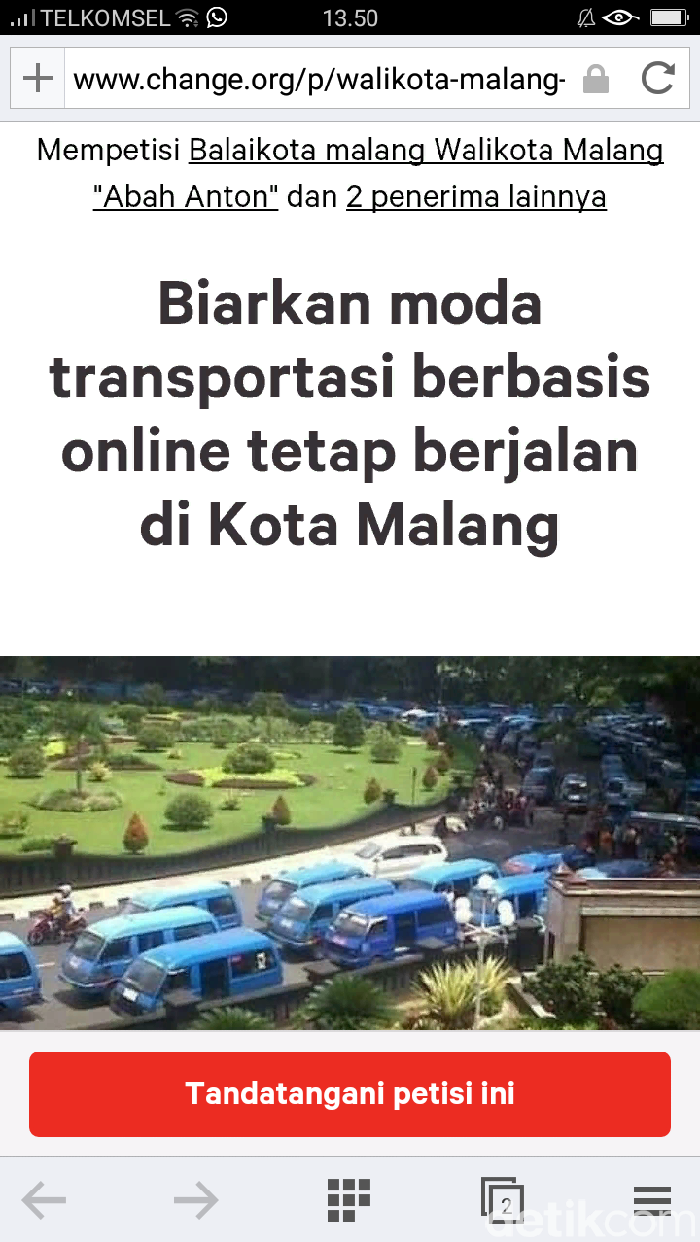Muncul Petisi Dukung Transportasi Online di Malang