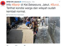 Pagi Cerah, Banjir Di Jakarta Berangsur Surut