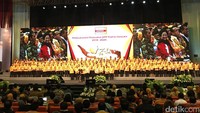 1 dan 3 kalau digabung itu jadi B, B itu berkah, B itu baik, kata Oesman Sapta Odang setelah Hanura dapat nomort urut 13 (Foto: Ray Jordan/detikcom)
