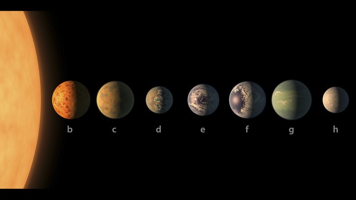 ilustrasi tujuh planet baru di tata surya