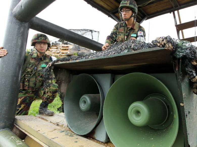 Usai Kunjungan ke Korsel, Korut Kecilkan Volume Siaran Propaganda Usai Kunjungan ke Korsel, Korut Kecilkan Volume Siaran Propaganda