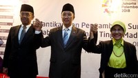 Acara ini juga dihadiri para pejabat Kemenpora, KOI, dan KONI.