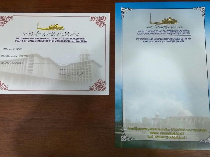 Ini Lembaran yang akan Diisi Raja Salman Usai Salat di Istiqlal