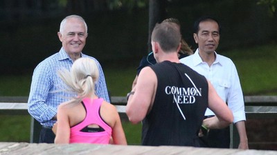 Intip Gaya Santai Jokowi-Turnbull di Sydney