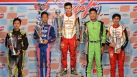 Silvano tampil trengginas dan meraih posisi pertama diikuti Gezha Sudirman dan Ferrel di tempat ketiga. Pool/Tim RISER ShaDaff.