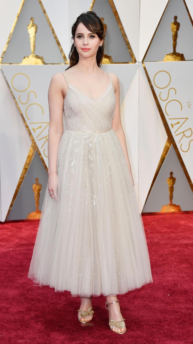 Felicity Jones, Annual Academy Awards at Hollywood & Highland Center on February 26, 2017 in Hollywood, California.  (Photo by Frazer Harrison/Getty Images)