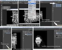 Membuka hasil typography untuk menyiapkan sebagai layer di wajah subjek.